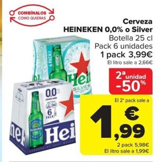 Carrefour Cerveza HEINEKEN 0,0% o Silver oferta