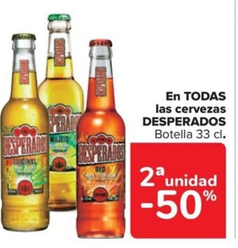 Carrefour EN TODAS las cervezas DESPERADOS Botella 33 cl. oferta