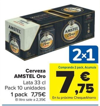 Carrefour Cerveza AMSTEL Oro oferta