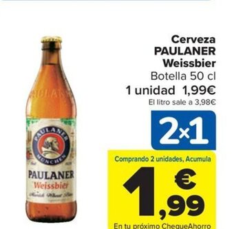 Carrefour Cerveza PAULANER Weissbier oferta