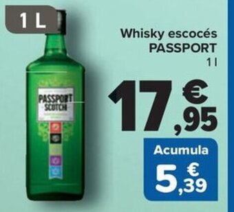 Carrefour Whisky escocés PASSPORT oferta