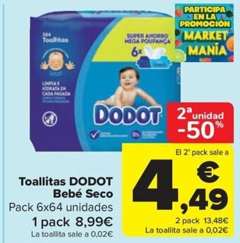 Carrefour Toallitas DODOT Bebé Seco oferta