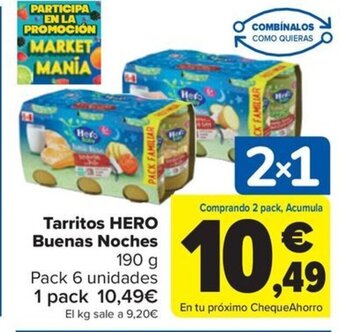 Carrefour Tarritos HERO Buenas Noches 190 g oferta