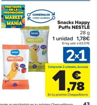 Carrefour Snacks Happy Puffs NESTLE 28 g oferta