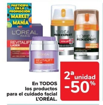 Carrefour EN TODOS los productos para el cuidado facial L'ORÉAL oferta