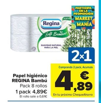 Carrefour Papel higiénico REGINA Bambú oferta