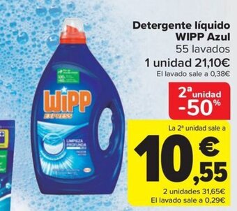 Carrefour Detergente líquido WIPP Azul oferta