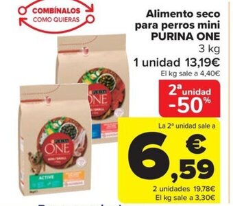 Carrefour Alimento seco para perros mini PURINA ONE oferta
