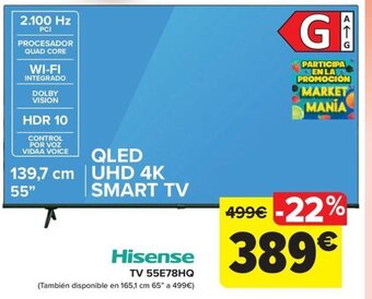 Carrefour Hisense TV 55E78HQ oferta