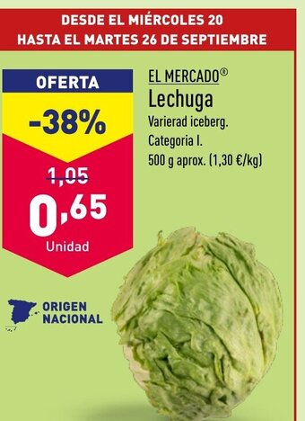 ALDI EL MERCADOⓇ Lechuga oferta
