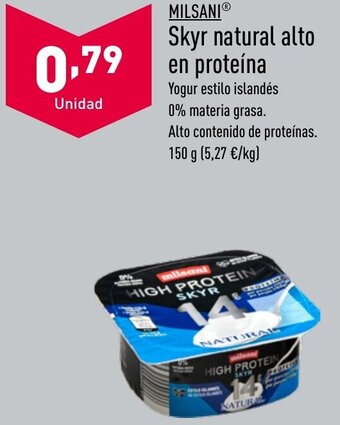 ALDI MILSANIⓇ Skyr natural alto en proteína oferta