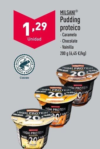 ALDI MILSANIⓇ Pudding proteico oferta