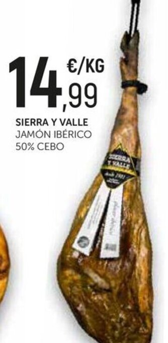 Comerco Cash & Carry SIERRA Y VALLE JAMÓN IBÉRICO 50% CEBO oferta