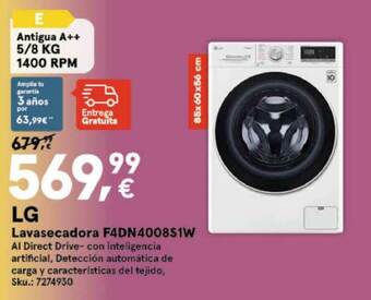 Worten Lg Lavasecadora F4dn4008s1w oferta