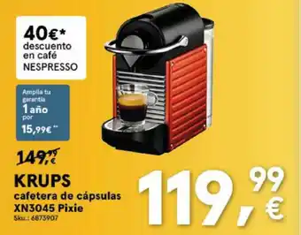 Worten Krups Cafetera De Cápsulas Xn3045 Pixie oferta