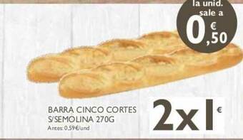Supermercados La Despensa Barra Cinco Cortes S-Semolina 270G oferta