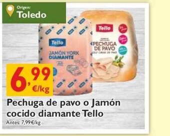 Supermercados La Despensa Pechuga De Pavo O Jamón Cocido Diamante Tello oferta
