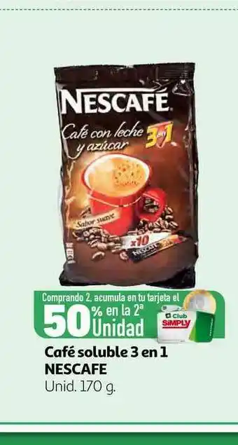 Alcampo 50% En La 2a Unidad Café Soluble 3 En 1 Nescafe 170g oferta