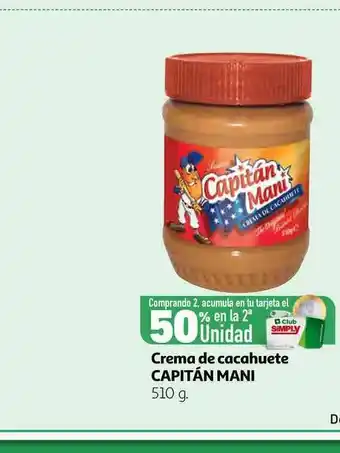 Alcampo Crema De Cacahuete Capitán Mani 510g oferta