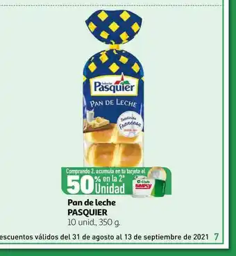 Alcampo 50% En La 2a Unidad Pan De Leche Pasquier 350g oferta