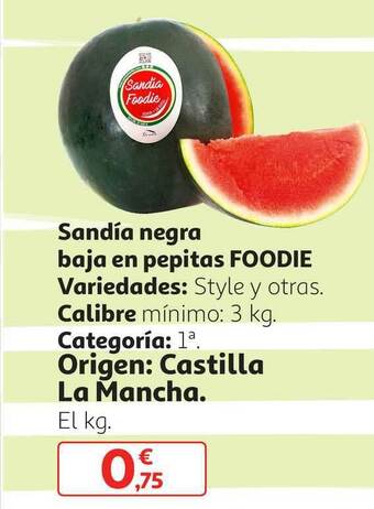 Alcampo Sandía Negra Baja En Pepitas Foodie oferta