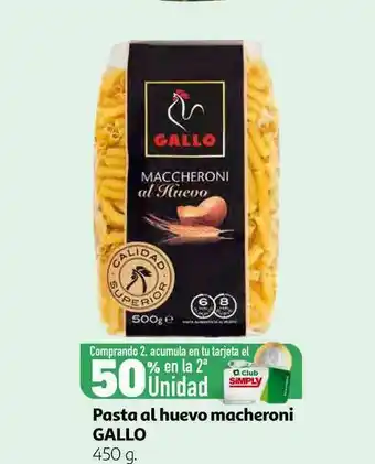Alcampo Pasta Al Huevo Macheroni Gallo 450g oferta