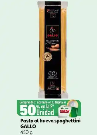 Alcampo Pasta Al Huevo Spaghettini Gallo 450g oferta