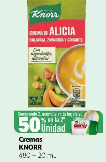 Alcampo Cremas Knorr 480+20ml oferta
