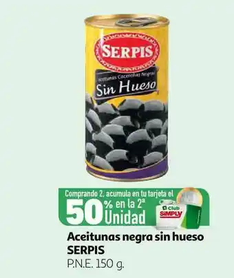 Alcampo Aceitunas Negra Sin Hueso Serpis 150g oferta