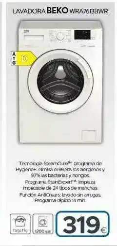 Tien 21 Beko Lavadora WRA7613BWR oferta