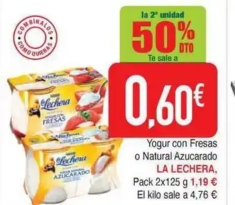 Masymas La Lechera Dto Yogur Con Fresas O Natural Azucarado pack 2x125g oferta