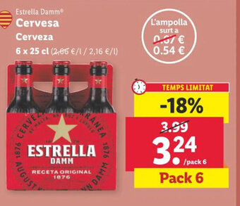 Lidl Estrella Damm Cervesa oferta