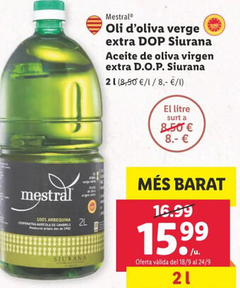 Lidl Mestral® Oli d'oliva verge extra DOP Siurana oferta