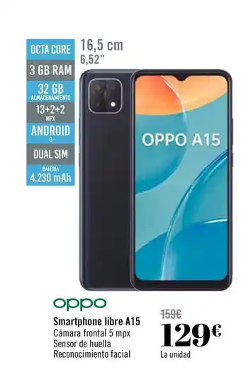 Carrefour Oppo Smartphones Libre A15 oferta