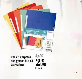 Carrefour Pack 5 Carpetas Con Gomas Din A4 Carrefour oferta