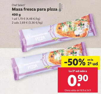 Lidl Masa fresca para pizza 400 g oferta