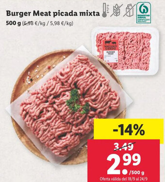 Lidl Burger Meat picada mixta 500 g. oferta