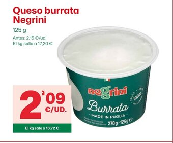 AhorraMas Queso burrata Negrini oferta