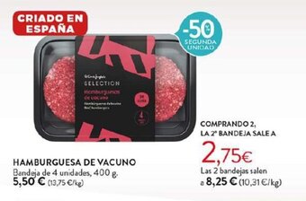 Hipercor HAMBURGUESA DE VACUNO oferta