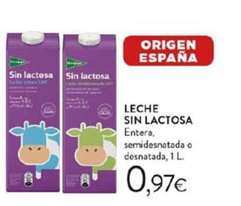 Hipercor LECHE SIN LACTOSA oferta