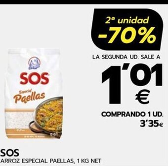 BM Supermercados SOS ARROZ ESPECIAL PAELLAS, 1 KG NET oferta