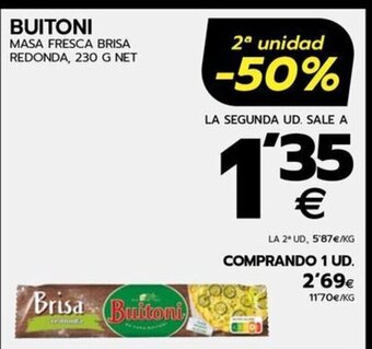 BM Supermercados BUITONI MASA FRESCA BRISA REDONDA, 230 G NET oferta