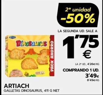 BM Supermercados ARTIACH GALLETAS DINOSAURUS, 411 G NET oferta
