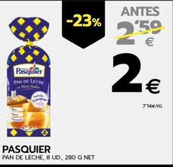 BM Supermercados PASQUIER PAN DE LECHE, 8 UD., 280 G NET oferta
