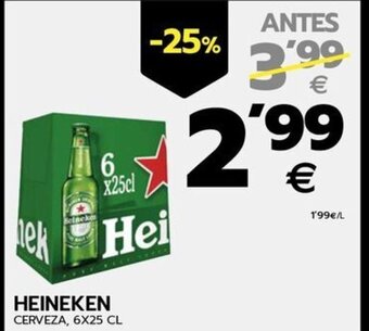 BM Supermercados HEINEKEN CERVEZA, 6X25 CL oferta