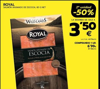 BM Supermercados ROYAL SALMÓN AHUMADO DE ESCOCIA, 80 G NET oferta