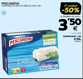 BM Supermercados PESCANOVA CORAZONES DE FILETE DE MERLUZA, 500 G NET oferta