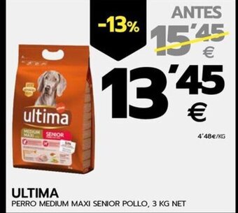 BM Supermercados ULTIMA PERRO MEDIUM MAXI SENIOR POLLO, 3 KG NET oferta