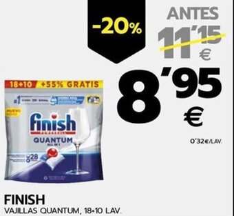 BM Supermercados FINISH VAJILLAS QUANTUM, 18+10 LAV. oferta
