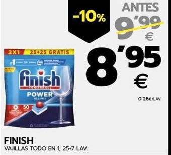 BM Supermercados FINISH VAJILLAS TODO EN 1, 25+7 LAV. oferta